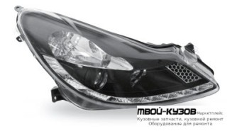 ФАРА ЛЕВАЯ + ПРАВАЯ (КОМПЛЕКТ) ТЮНИНГ ЛИНЗОВАННАЯ (DEVIL EYES) (JUNYAN) ВНУТРИ ЧЁРНЫЙ для Opel CORSA (2006-)