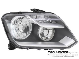 ФАРА ПРАВАЯ СТОРОНА С КОРРЕКТОР ВНУТРИ (DEPO) ЧЁРНЫЙ для Volkswagen AMAROK (2010-)
