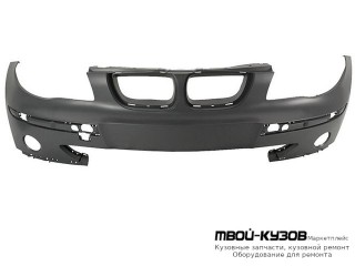 БАМПЕР ПЕРЕДНИЙ БЕЗ ОТВ П/ОМЫВАТЕЛЬ ФАР ГРУНТ (ТАЙВАНЬ) для BMW E87 (2003-)