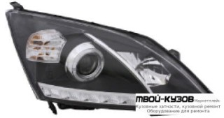 ФАРА ЛЕВАЯ + ПРАВАЯ (КОМПЛЕКТ) ТЮНИНГ ЛИНЗОВАННАЯ (DEVIL EYES) С СВЕТЯЩИЙСЯ ОБОДК (EAGLE EYES) ВНУТРИ ЧЁРНЫЙ-ХРОМ для Honda CRV (2006-2011)