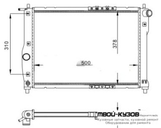 РАДИАТОР ОХЛАЖДЕНИЯ 1.3 1.5 1.6 MT (см.каталог) для Daewoo LANOS (1998-) CHEVROLET LANOS (2002-)