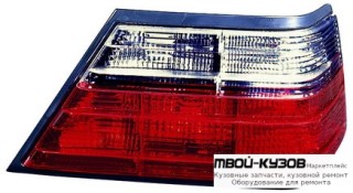 ФОНАРЬ ЗАДНИЙ ВНЕШНИЙ ЛЕВАЯ + ПРАВАЯ (КОМПЛЕКТ) ТЮНИНГ ПРОЗРАЧНЫЙ ХРУСТАЛ (DEPO) ТОНИР-КРАСНЫЙ для Mercedes W124 (01.1985 - 08.1989) (09.1989 - 06.1993) E124 (07.1993 - 06.1995)