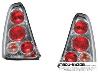 ФОНАРЬ ЗАДНИЙ ВНЕШНИЙ ЛЕВАЯ + ПРАВАЯ (КОМПЛЕКТ) ТЮНИНГ (JUNYAN) ВНУТРИ ХРОМ для Renault LOGAN (2005-2014)