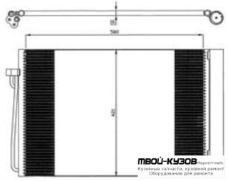 E60 {E63 04-/E65 01-} КОНДЕНСАТОР КОНДИЦИОНЕРА (см.каталог) для BMW E60 (2002-), BMW E65 / E66 (2002 - 03.2005) (04.2005-)