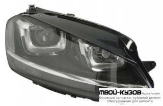 ФАРА ПРАВАЯ СТОРОНА ЛИНЗОВАННАЯ С КОРРЕКТОР (КСЕНОН) ВНУТРИ (DEPO) ЧЁРНЫЙ для Volkswagen GOLF VII (2012-)