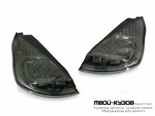 ФОНАРЬ ЗАДНИЙ ВНЕШНИЙ ЛЕВАЯ + ПРАВАЯ (КОМПЛЕКТ) (5 дв) ТЮНИНГ ХРУСТАЛ С ДИОД ВНУТРИ ХРОМ , СТЕКЛО (DEPO) ТОНИР для Ford FIESTA (2008-)