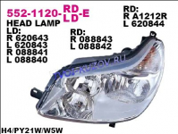 C5  05-08  ФАРА ЛЕВАЯ  H1+H7  552-1120L-LD-E