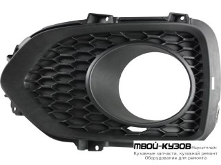 РЕШЕТКА БАМПЕРА ПЕРЕДНИЙ ЛЕВАЯ СТОРОНА С ОТВЕРСТИЯМИ ПОД ПРОТИВОТУМАННЫЕ ФАРЫ (ТАЙВАНЬ) для KIA SORENTO (2009-2013)