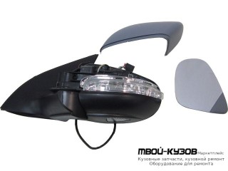 ЗЕРКАЛО ЛЕВАЯ СТОРОНА ЭЛЕКТР С ПОДОГРЕВОМ , УКАЗАТЕЛЬ ПОВОРОТА , ПОДСВЕТ (CONVEX) (ТАЙВАНЬ) для Volkswagen GOLF VI (2009-2011)