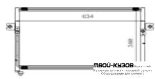 PORTER H100 {STAREX 93-/ H1 97-} КОНДЕНСАТОР КОНДИЦИОНЕРА для Hyundai PORTER H100 (1997-) +ТАГАЗ