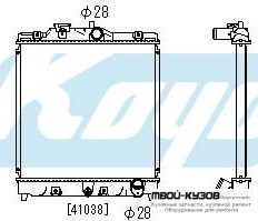 РАДИАТОР ОХЛАЖДЕНИЯ AT 1.3 1.5 (1 ряд) для Honda CIVIC (1999-2000)