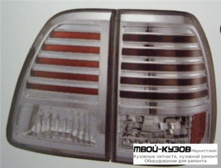 ФОНАРЬ ЗАДНИЙ ВНЕШНИЙ+ВНУТР ЛЕВАЯ + ПРАВАЯ (КОМПЛЕКТ) ТЮНИНГ С ДИОД ПРОЗРАЧНЫЙ (SONAR) ВНУТРИ ХРОМ для Toyota LANDCRUISER 100 (1998-)