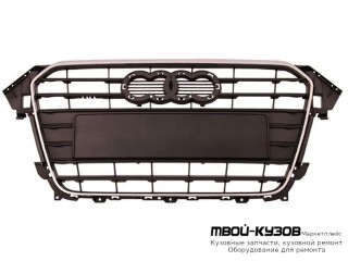 РЕШЕТКА РАДИАТОРА СЕРЫЙЕБРИСТ С ХРОМ МОЛДИНГ (ТАЙВАНЬ) для Audi A4 (2012-2015)