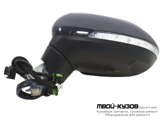 ЗЕРКАЛО ЛЕВАЯ СТОРОНА ЭЛЕКТР С АВТОСКЛАДЫВ , ПОДОГРЕВОМ УКАЗАТЕЛЬ ПОВОРОТА SIDE ASSIST ПОДСВЕТ ПАМЯТЬЮ 15 + 2 КОНТ (ASPHERICAL) ГРУНТ (ТАЙВАНЬ) для Volkswagen PASSAT B8 (2015-)
