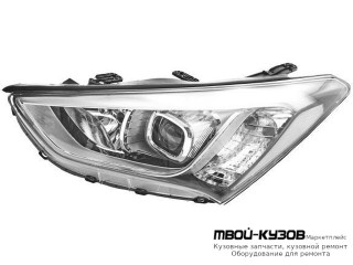 ФАРА ЛЕВАЯ СТОРОНА ЛИНЗОВАННАЯ ПОД КОРРЕКТОР , ДИОД (DEPO) для Hyundai SANTA FE (2012-)