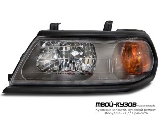 ФАРА ЛЕВАЯ СТОРОНА (USA) (EAGLE EYES) МОЛДИНГ ЧЁРНЫЙ для Mitsubishi PAJERO SPORT (1997-) / MONTERO SPORT (1997-) / CHALENGER (1997-)
