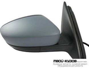 ЗЕРКАЛО ПРАВАЯ СТОРОНА МЕХАН С ТРОСИК , ЧЁРНЫЙ (CONVEX) (ТАЙВАНЬ) для Skoda RAPID (2014-)