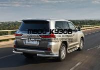 R.3210.007 - ЗАЩИТА ЗАДНЕГО БАМПЕРА d76+d42 уголки (RIVAL) Lexus LX 570 (2015-)