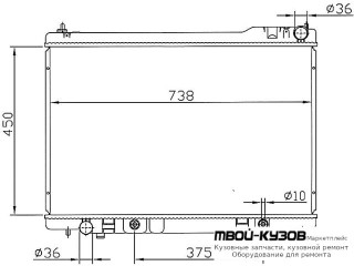 РАДИАТОР ОХЛАЖДЕНИЯ AT БЕЗ ГОРЛОВИН для Nissan INFINTI FX 35 / 45 (2003-2008)
