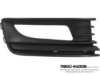 РЕШЕТКА БАМПЕРА ПЕРЕДНИЙ ПРАВАЯ СТОРОНА С ОТВЕРСТИЯМИ ПОД ПРОТИВОТУМАННЫЕ ФАРЫ С ЧЁРНЫЙ МОЛДИНГ (СЕДАН) (КИТАЙ) для Volkswagen POLO (09.2010 - 2020)