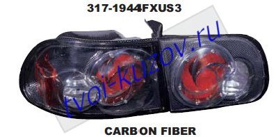 civic фонарь задний внешн+внутр левый+правый (комплект) тюнинг (3 дв) (lexus тип) внутри карбон 317-1944FXUS3