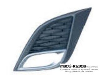 РЕШЕТКА БАМПЕРА ПЕРЕДНИЙ ЛЕВАЯ СТОРОНА С ОТВЕРСТИЯМИ ПОД ПРОТИВОТУМАННЫЕ ФАРЫ ХРОМ (КИТАЙ) для Mazda 3 (2009-)