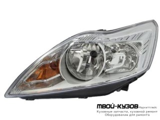 ФАРА ЛЕВАЯ СТОРОНА С КОРРЕКТОР ВНУТРИ (DEPO) ХРОМ для Ford FOCUS (2008-2010)