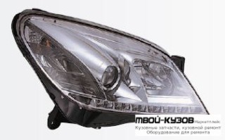 ФАРА ЛЕВАЯ + ПРАВАЯ (КОМПЛЕКТ) ТЮНИНГ (DEVIL EYES) ЛИНЗОВАННАЯ (SONAR) ВНУТРИ ХРОМ для Opel ASTRA H (06.2004-)