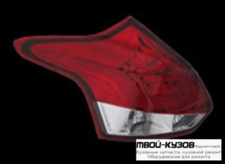 ФОНАРЬ ЗАДНИЙ ВНЕШНИЙ ЛЕВАЯ + ПРАВАЯ (КОМПЛЕКТ) (ХЭТЧБЭК) ТЮНИНГ С ДИОД С СВЕТЯЩ.СЕКЦИЯМИ (JUNYAN) ВНУТРИ ХРОМ для Ford FOCUS (2011-2014)