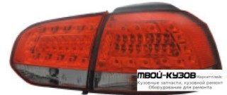 ФОНАРЬ ЗАДНИЙ ВНЕШНИЙ+ВНУТР ЛЕВАЯ + ПРАВАЯ (КОМПЛЕКТ) (ХЭТЧБЭК) ТЮНИНГ ПОЛНОСТЬЮ ДИОД (EAGLE EYES) ВНУТРИ КРАСНЫЙ-ТОНИР для Volkswagen GOLF VI (2009-2011)