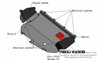 ЗАЩИТА ПОДДОНА ДВИГАТЕЛЯ + КПП С , КРЕПЛЕН , СТАЛЬН для Fiat DUCATO + Рос. сборка / PEUGEOT BOXER / CITROEN JUMPER (04.1994 - 03.2002) (04.2002-)