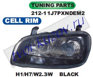 rav4 фары левая+правая (комплект) тюнинг линзован с 2 светящ ободк внутри черн 212-11J7PXNDEM2