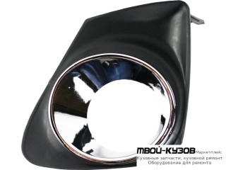 РЕШЕТКА БАМПЕРА ПЕРЕДНИЙ ЛЕВАЯ СТОРОНА С ОТВЕРСТИЯМИ ПОД ПРОТИВОТУМАННЫЕ ФАРЫ ХРОМ (КИТАЙ) для Toyota COROLLA E150 (2006-) СЕДАН