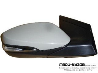 ЗЕРКАЛО ПРАВАЯ СТОРОНА ЭЛЕКТР С ПОДОГРЕВОМ АВТОСКЛАДЫВ УКАЗАТЕЛЬ ПОВОРОТА ПОДСВЕТ 10 КОНТ (CONVEX) ГРУНТ (ТАЙВАНЬ) для Hyundai I30 (2012-)