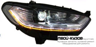 ФАРА ЛЕВАЯ + ПРАВАЯ (КОМПЛЕКТ) ТЮНИНГ , ЛИНЗОВАННАЯ , С "БЕГУЩИЙ" УКАЗАТЕЛЬ ПОВОРОТА ДИОД (КИТАЙ) для Ford MONDEO (2015-)