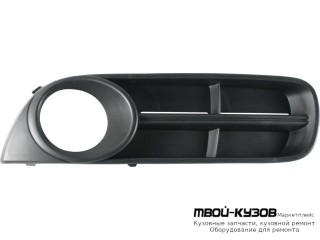 РЕШЕТКА БАМПЕРА ПЕРЕДНИЙ ЛЕВАЯ СТОРОНА С ОТВЕРСТИЯМИ ПОД ПРОТИВОТУМАННЫЕ ФАРЫ (ТАЙВАНЬ) для Skoda FABIA / ROOMSTER (2007-2009)