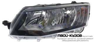 ФАРА ЛЕВАЯ СТОРОНА С КОРРЕКТОР ВНУТРИ (DEPO) ЧЁРНЫЙ для Skoda OCTAVIA (2013-2017)