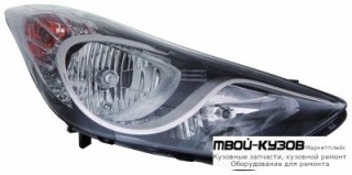 ФАРА ПРАВАЯ СТОРОНА ПОД КОРРЕКТОР (DEPO) ВНУТРИ ЧЁРНЫЙ для Hyundai ELANTRA / AVANTE (2010-)