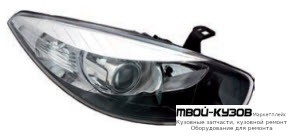 ФАРА ПРАВАЯ СТОРОНА ЛИНЗОВАННАЯ С КОРРЕКТОР , ВНУТРИ ЧЁРНЫЙ (TYC) для Renault FLUENCE (2010-)