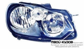 ФАРА ПРАВАЯ СТОРОНА С КОРРЕКТОР (H-тип) ВНУТРИ (DEPO) ЧЁРНЫЙ для Volkswagen GOLF VI (2009-2011)
