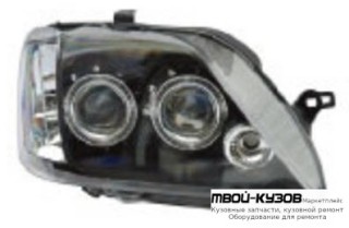ФАРА ПРАВАЯ СТОРОНА ТЮНИНГ ХРУСТАЛ 2 ЛИНЗОВАННАЯ ВНУТРИ ЧЁРНЫЙ (КИТАЙ) для Renault LOGAN (2005-2014)