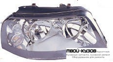 ФАРА ПРАВАЯ СТОРОНА С КОРРЕКТОР ВНУТРИ (DEPO) ЧЁРНЫЙ для Volkswagen SHARAN (04.2000-) / SEAT ALHAMBRA (4/00)