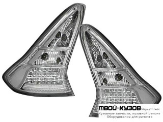 ФОНАРЬ ЗАДНИЙ ВНЕШНИЙ ЛЕВАЯ + ПРАВАЯ (КОМПЛЕКТ) ТЮНИНГ (3 дв) ПРОЗРАЧНЫЙ С ДИОД (SONAR) ПОЛНОСТЬЮ ХРОМ для Citroen C4 (11.2004-) PICASSO (2006-)