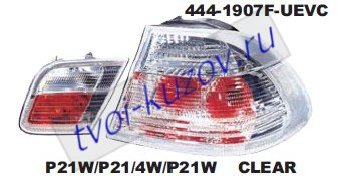 e46 купе фонарь задний внешн+внутр левый+правый (комплект) тюнинг прозрач хрустал 444-1907F-UEVC
