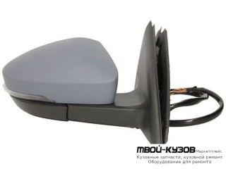 ЗЕРКАЛО ПРАВАЯ СТОРОНА ЭЛЕКТР С ПОДОГРЕВОМ , УКАЗАТЕЛЬ ПОВОРОТА (CONVEX) ГРУНТ (ТАЙВАНЬ) для Skoda OCTAVIA (2013-2017)