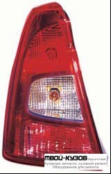 ФОНАРЬ ЗАДНИЙ ВНЕШНИЙ ЛЕВАЯ СТОРОНА (DEPO) КРАСНЫЙ-БЕЛ для Renault LOGAN (2005-2014)
