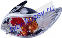 206 ФОНАРЬ задний внешний левый вместе с правым (КОМПЛЕКТ) ТЮНИНГОВАН. прозрачн. (LEXUS ТИП) внутри хромирован