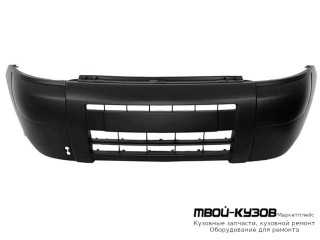 БАМПЕР ПЕРЕДНИЙ БЕЗ ОТВЕРСТИЙ ПОД ПРОТИВОТУМАННЫЕ ФАРЫ ЧЁРНЫЙ (ТАЙВАНЬ) для Citroen BERLINGO / PEUGEOT PARTNER (01.2003-)