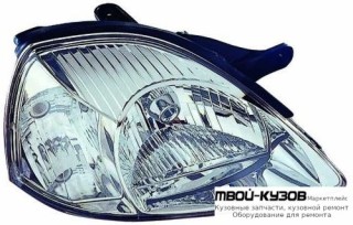 ФАРА ПРАВАЯ СТОРОНА С КОРРЕКТОР УКАЗАТЕЛЬ ПОВОРОТА (DEPO) БЕЛ для KIA RIO II (2001-2002) / (2003-2005)