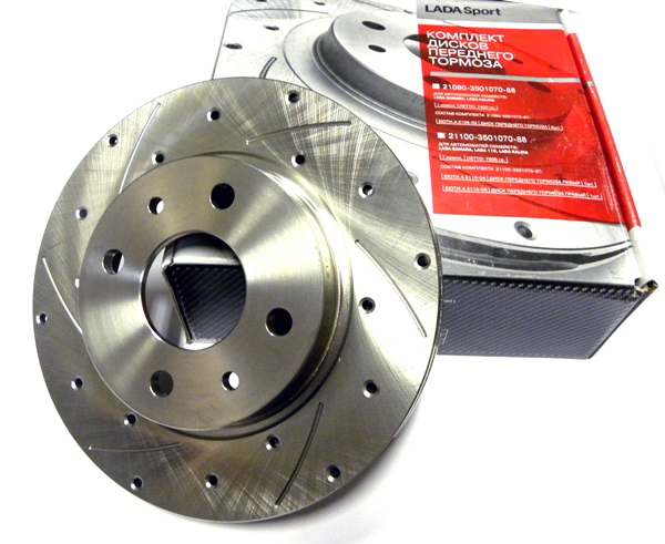 Диск тормозной ВАЗ-2110, 2190 R13 вент. (АвтоВАЗ) Спорт (2 шт.) в уп.